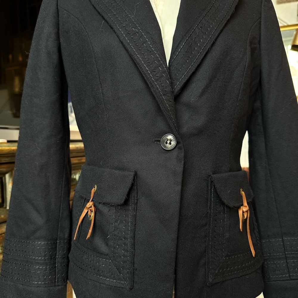 Les Copains Navy Blazer Jacket - Picture 2 of 4